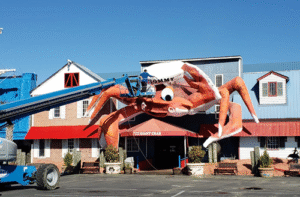 World’s Largest Crab Sculpture Climbs