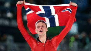 Sander Eitrem Smashes Olympic Record to Win Men’s 5000m Speed Skating Gold