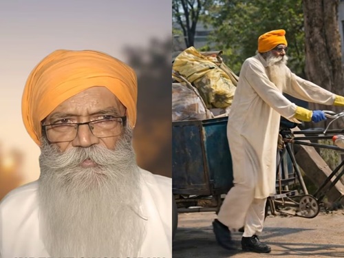  At 88, Inderjit Singh Sidhu Sweeps the Streets to Serve His City