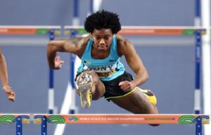 Charlton Equals World Record to Clinch Third World Indoor 60m Hurdles Title