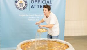 Jewish Chef Eitan Bernath Sets New Guinness World Record for Making Largest Matzah Ball Soup