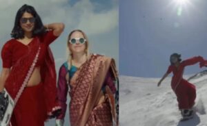 Urmila Pable Goes Viral for Snowboarding in a Saree on Gulmarg’s Slopes