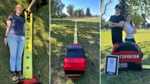 Artist Ali Spagnola Creates Record-Breaking Giant Tape Measure